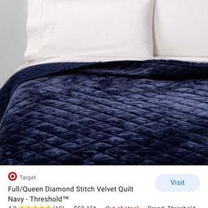 Dark Navy Velvet Quilt